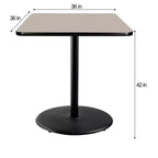 Mesa cuadrada de altura de barra de comedor de 42" de la colección Bennet
