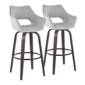 LumiSource Set of 2 Mustang Barstools Dark Fabric/Black Metal
